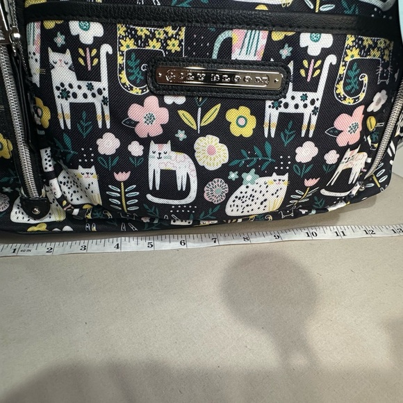 NWT Lily Bloom Black Floral & Animal Print Satchel with Yellow and Pink Accents - Picture 9 of 12